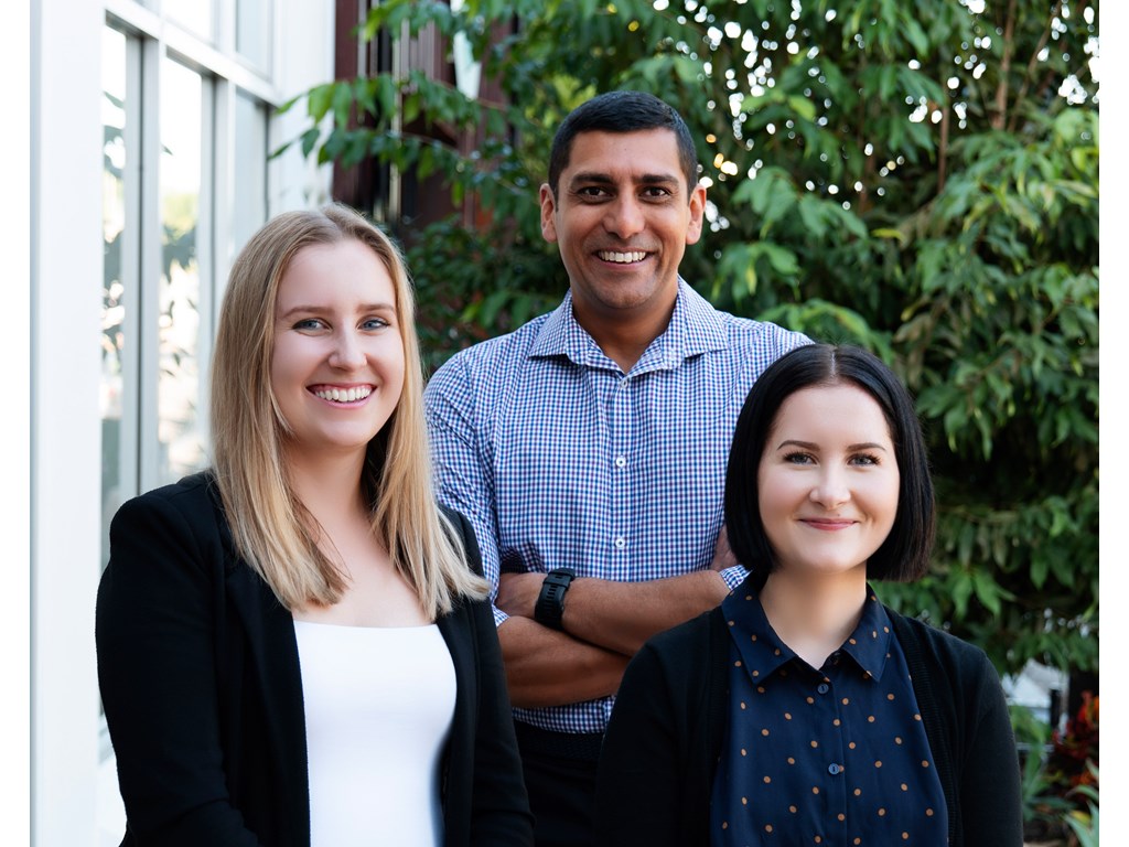 Jessie McCormack, Roshan Pandalai and Sharna Jarvis from Business Boost grant recipient Evergreen Financial Advisers.