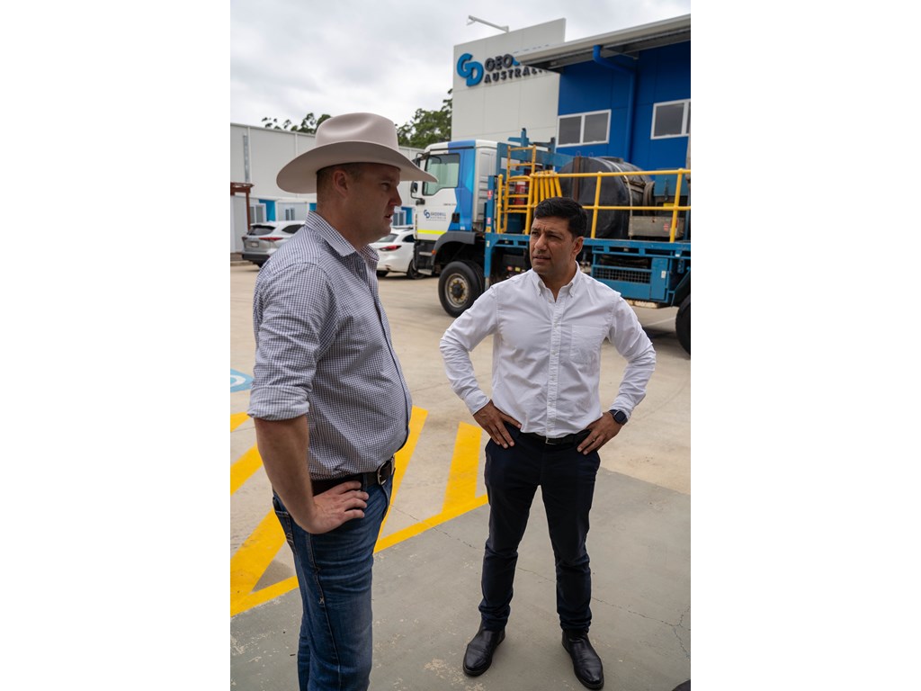 GeoDrill Australia Managing Director, Thomas Partleton with Minister for Employment and Small Business, Lance McCallum