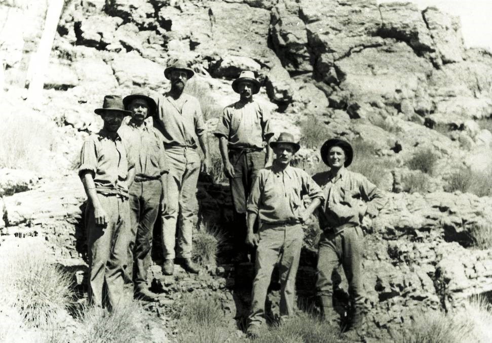 Prospector John Campbell Miles (left) in 1924 with Walter John Davidson (Minister Stewart’s great-grandfather), Will Purdy, S Boyce, and EC Saint-Smith.