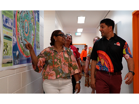 Member for Cook Cynthia Lui and Minister Lance McCallum at the future Thursday Island TAFE Health Hub