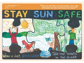 Winning artwork by Stevie Heumiller, a Year 2 student from Gindie State School, was selected for the July page of the 2023 Farm safety calendar competition.