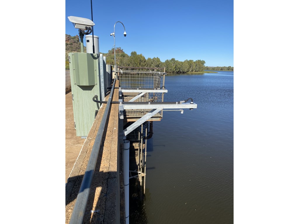 Flood monitoring and early warning system at Chinaman Creek Dam near Cloncurry, east of Mount Isa. 