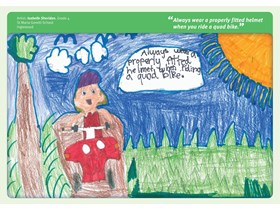 Winning artwork by Isabelle Sheridan, a Year 4 student from St Maria Goretti School Inglewood, selected for the September page of the 2023 Farm safety calendar.